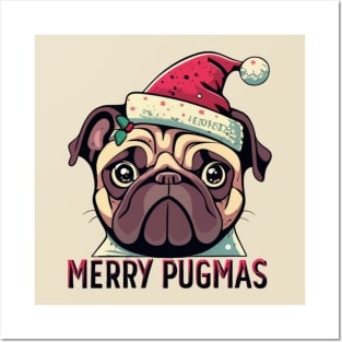 Merry Christmas pug dog lover Posters and Art
